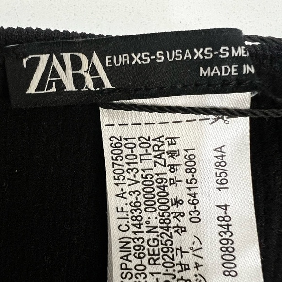 Zara Black Crop Top with Silver Beaded Fringe - Picture 9 of 11